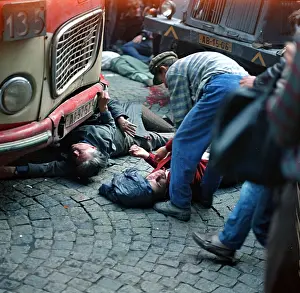 Trampled: Victims - dead - protest - Prague