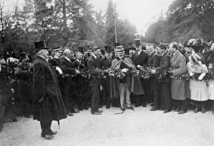 Pincio: Victor Emmanuel III. at the opening of the viaduct in Rome