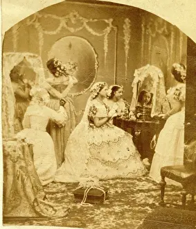 Bridesmaids: Victorian bride preparing for her wedding