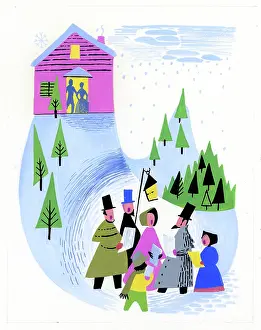 Esme: Victorian carol singers with lantern