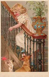 Nister: Victorian Child & Her Dogs