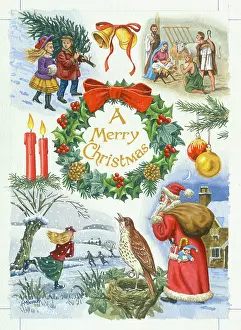 Victorian Christmas with scrapbook items