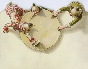 Hoop: Victorian clown greetings card