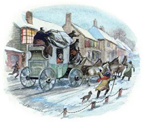 Strickland: Victorian coaching snow scene