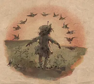 Scarecrow: Victorian Ephemera - 1800's, illustration, German