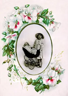 Kitsch: Victorian floral greetings card design, A6 size, No. 2