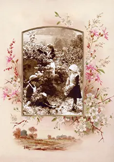 Kitsch: Victorian floral greetings card design, A6 size, No. 21