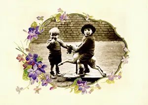 Kitsch: Victorian floral greetings card design, A6 size, No. 5
