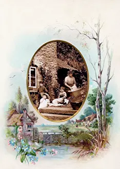 Kitsch: Victorian floral greetings card design, A6 size, No. 15