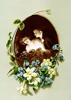 Kitsch: Victorian floral greetings card design, A6 size, No. 18