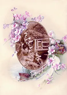 Kitsch: Victorian floral greetings card design, A6 size, No. 31