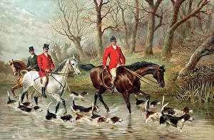 Hounds: Victorian foxhunting scene