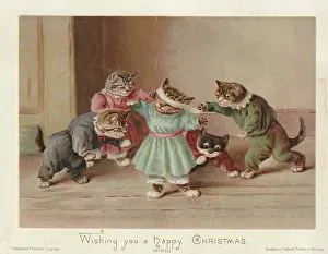 Mans: Victorian Greeting Card - Blind Mans Buff