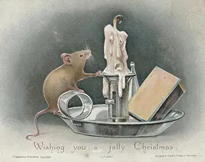 Investigates: Victorian Greeting Card - Inquisitive Mouse