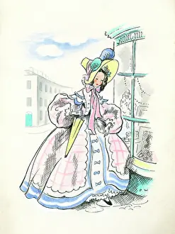 Wickham: Victorian Lady looking into shop window