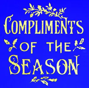 Compliments: Victorian Magic Lantern Slide Compliments of the Season