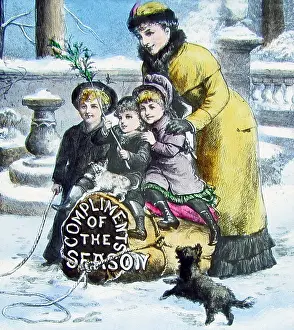 Compliments: Victorian Magic Lantern Slide Compliments of the Season
