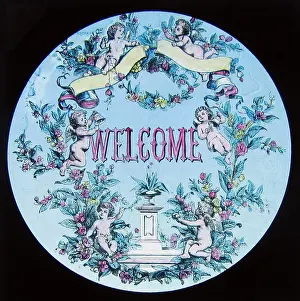 Projection: Victorian Magic Lantern Slide Welcome