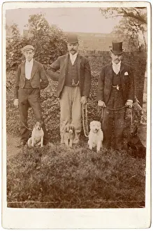 Gill Stoker: Three Victorian men with four assorted dogs