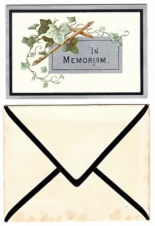 Memoriam: Victorian mourning card, In Memoriam, with envelope