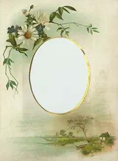 Daisies: Victorian Photo Album - oval frame