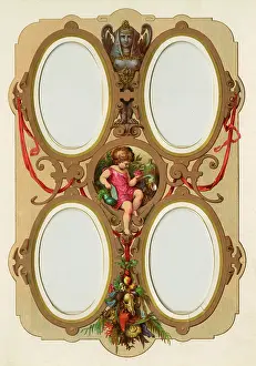 Cherubs: Victorian Photo Album - four oval frames