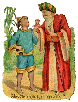 Aladdin: Victorian Scrap - Aladdin meets the magician