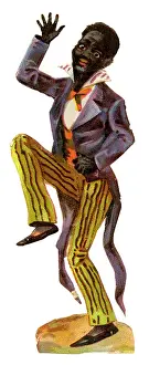 Minstrels: Victorian scrap - black minstrel dancing