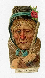 Scrubbing: Victorian scrap - charwoman