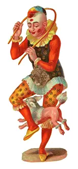 Clowns: Victorian Scrap, Circus Clown and dog