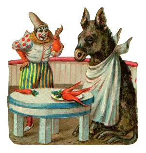 Scraps: Victorian Scrap, Circus Clown and Donkey