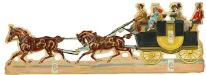 Coachman: Victorian scrap, horse-drawn carriage