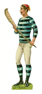 Socks: Victorian scrap - lacrosse player