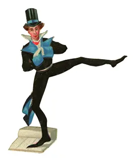 Tights: Victorian Scrap, thin man dancing