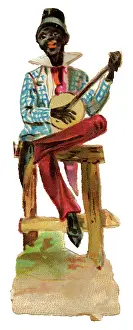Minstrels: Victorian Scrap - Minstrel playing banjo