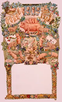 Pork: Victorian Scrap Montage - Calendar - Pigs