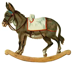 Donkeys: Victorian Scrap - Rocking Donkey
