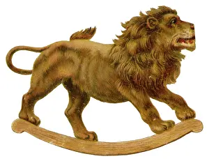 Rocking: Victorian Scrap - Rocking Lion