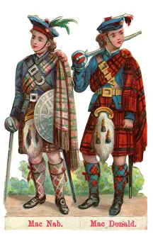 Kilt: Victorian scrap, Scottish Clans - MacNab, MacDonald