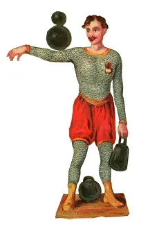 Acrobat: Victorian Scrap, strong man with weights