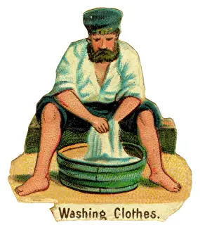 Chore: Victorian Scrap - Washing Clothes in the Navy