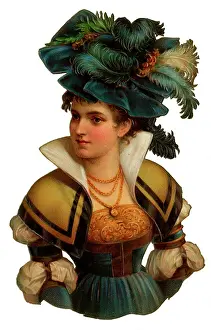 Scraps: Victorian Scrap, woman in a large hat