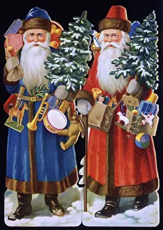 Scraps: Two Victorian scraps, Father Christmas