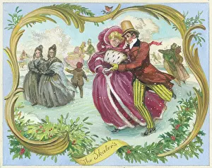 Strickland: Victorian skating scene inside a rococo border