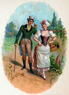 Transfer: Victorian Transfer design, couple walking