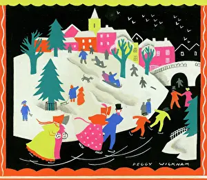 Victorians: Victorians skating on river