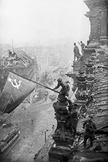 Kovalev: Victory Banner on Reichstag, 1945