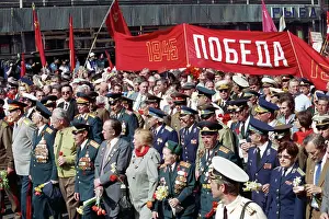Demonstrators: Victory Day celebration in Moscow
