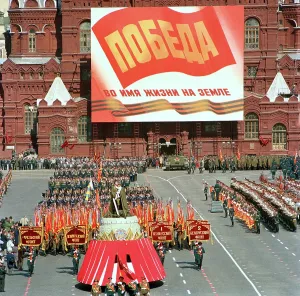 45th: Victory Day Parade in Moscow's Red Square, 1990