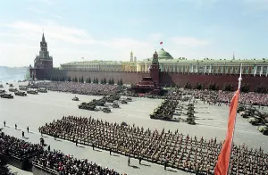 45th: Victory Day Parade in Moscow's Red Square, 1990